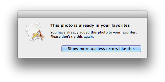 useless error message