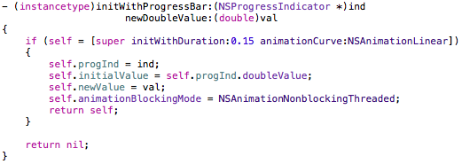 initialization of the NSAnimation subclass