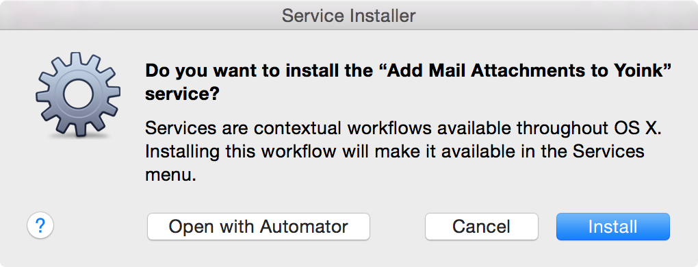 Automator - Service Installation