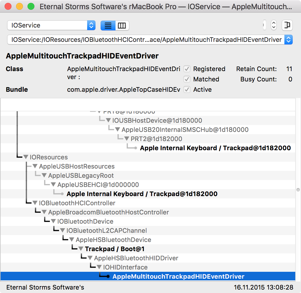 IORegistry Trackpads