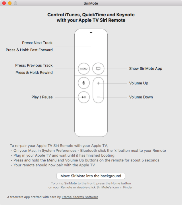 pairing siri apple tv remote mac sirimote