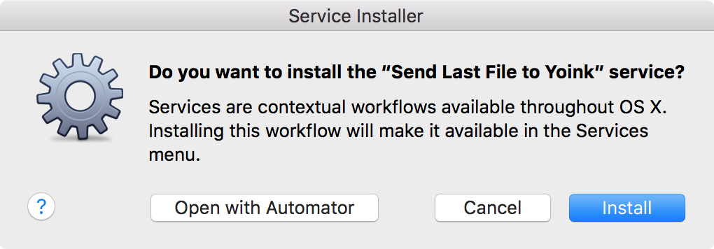 Instaling the Automator Workflow